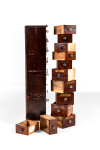 antique bank of drawers