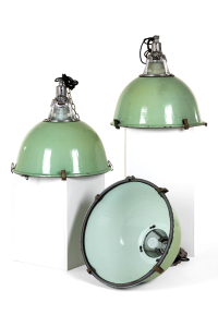 large enamel industrial pendants
