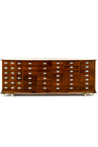 large set of antique drawers