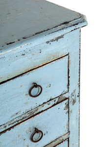 blue painted chest of drawers