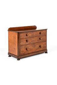 Victorian chest of drawers with a galley back