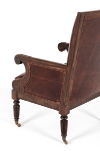 antique leather library chairs