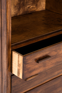 shop fittings with glass drawers