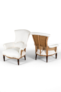 Pair of French armchairs for upholstery