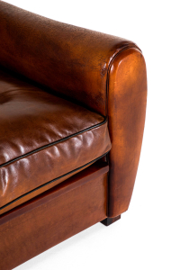 art deco leather club chairs