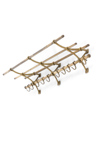 art deco brass coat rail and hooks