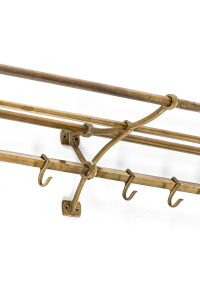 Brass wall hanging coat rack