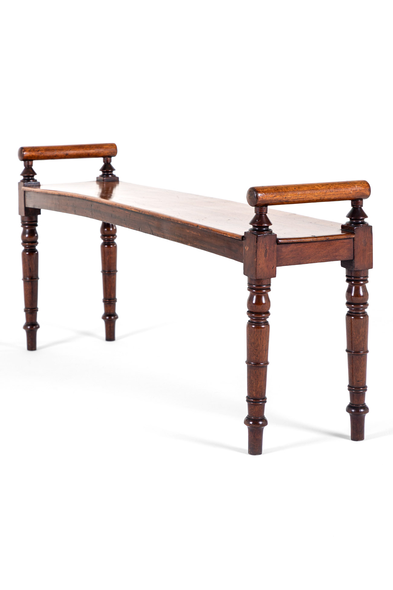 Victorian mahogany hall bench