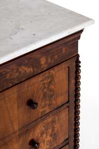 French Louis Philippe Mahogany Commode With Marble Top