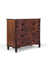flame mahogany chest of drawers