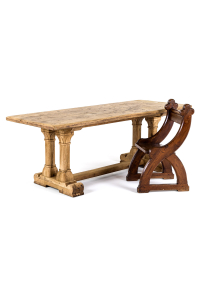 large antique oak dining table