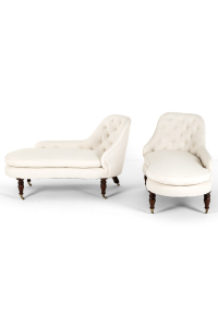 vintage button back chaise
