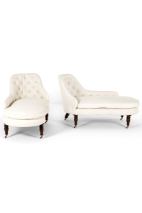 vintage button back chaises