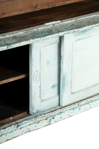 antique open bookshelf and cupboard
