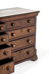 Oak bank of drawers