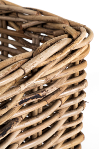 antique cane wicker log basket
