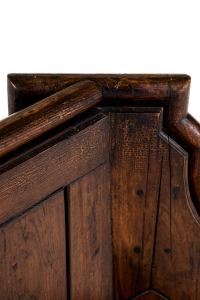antique bench with a raised back