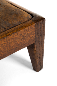antique stool with leather top