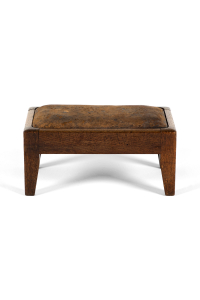 small oak and leather stool