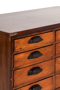 Large bank of apothecary drawers